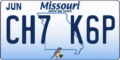 MO license plate CH7K6P