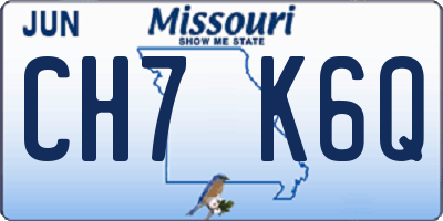 MO license plate CH7K6Q