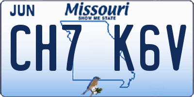 MO license plate CH7K6V