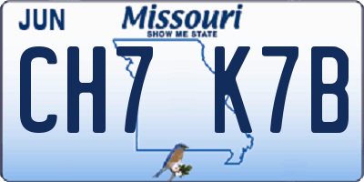 MO license plate CH7K7B