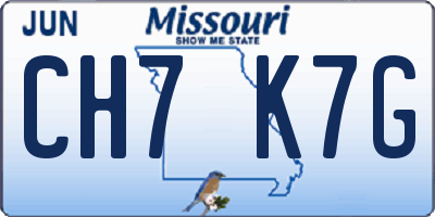 MO license plate CH7K7G