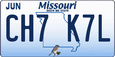 MO license plate CH7K7L