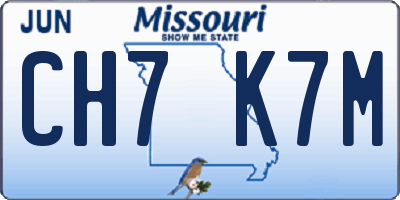 MO license plate CH7K7M