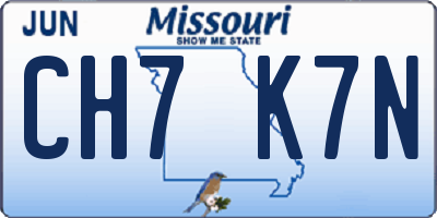 MO license plate CH7K7N