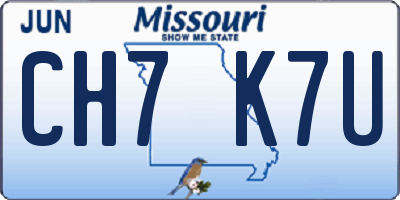 MO license plate CH7K7U