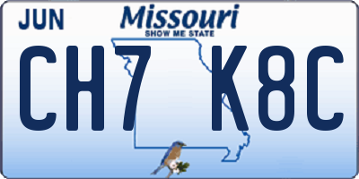 MO license plate CH7K8C