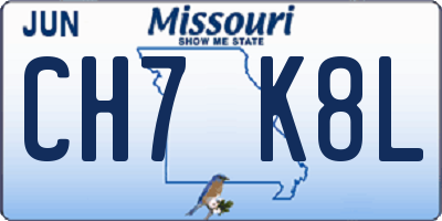 MO license plate CH7K8L
