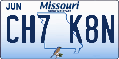 MO license plate CH7K8N