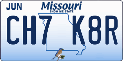 MO license plate CH7K8R