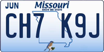 MO license plate CH7K9J