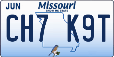 MO license plate CH7K9T