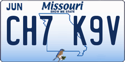 MO license plate CH7K9V