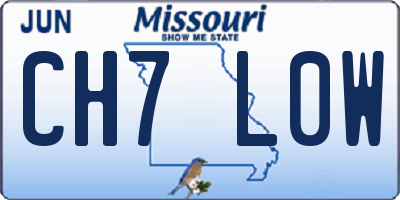 MO license plate CH7L0W