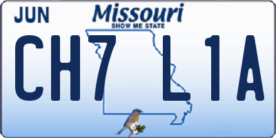 MO license plate CH7L1A
