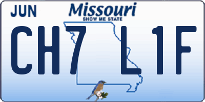 MO license plate CH7L1F