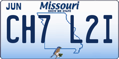 MO license plate CH7L2I