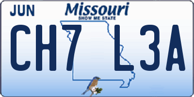MO license plate CH7L3A