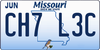MO license plate CH7L3C