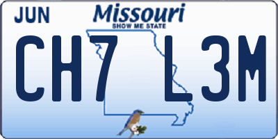 MO license plate CH7L3M