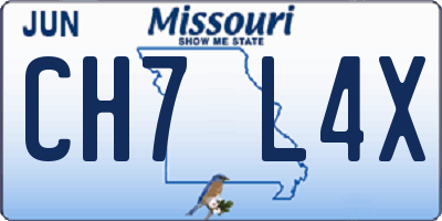 MO license plate CH7L4X