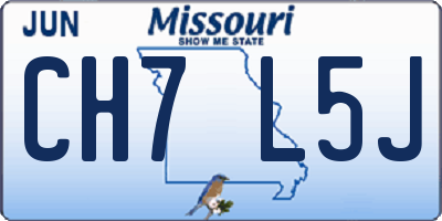 MO license plate CH7L5J
