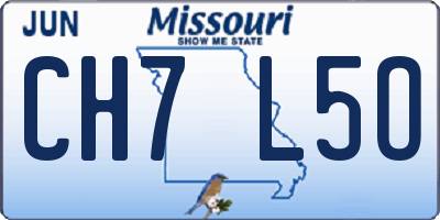 MO license plate CH7L5O