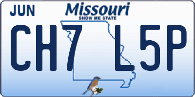MO license plate CH7L5P