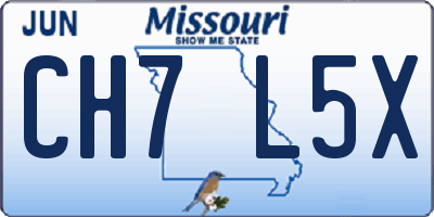 MO license plate CH7L5X