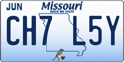 MO license plate CH7L5Y