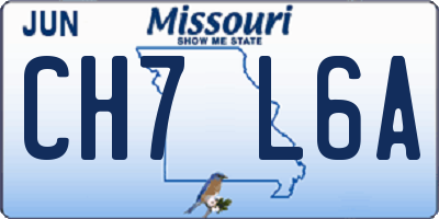 MO license plate CH7L6A