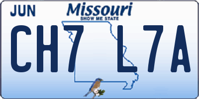 MO license plate CH7L7A
