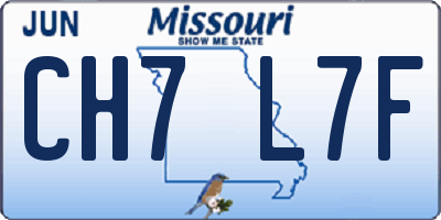 MO license plate CH7L7F