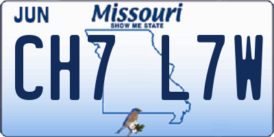 MO license plate CH7L7W