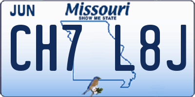 MO license plate CH7L8J