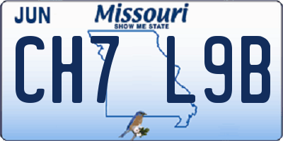 MO license plate CH7L9B