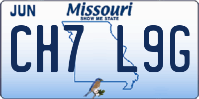 MO license plate CH7L9G