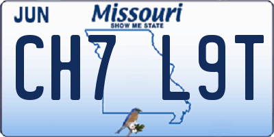 MO license plate CH7L9T