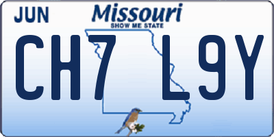 MO license plate CH7L9Y