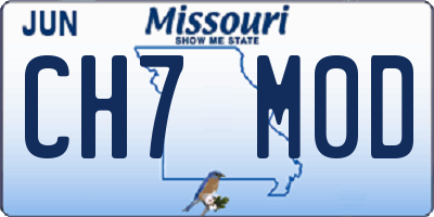 MO license plate CH7M0D