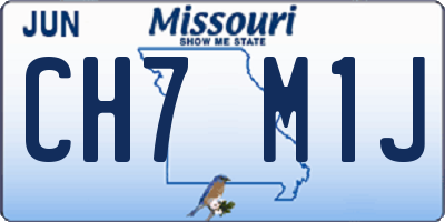 MO license plate CH7M1J