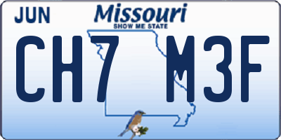 MO license plate CH7M3F