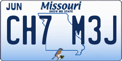 MO license plate CH7M3J
