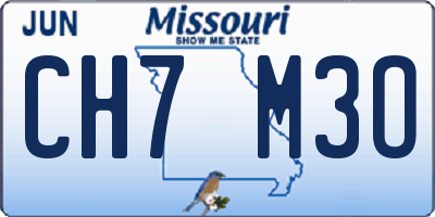 MO license plate CH7M3O