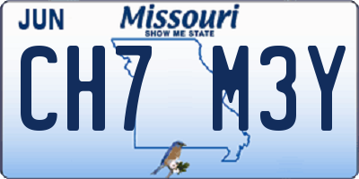 MO license plate CH7M3Y