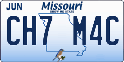 MO license plate CH7M4C