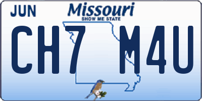 MO license plate CH7M4U