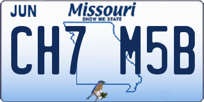 MO license plate CH7M5B