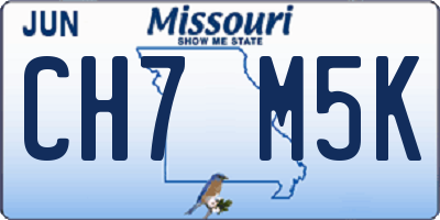 MO license plate CH7M5K