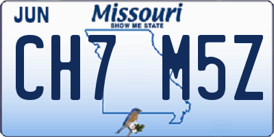 MO license plate CH7M5Z