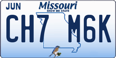 MO license plate CH7M6K